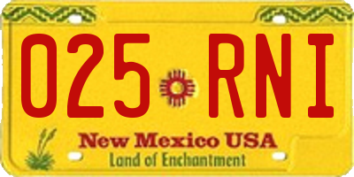 NM license plate 025RNI