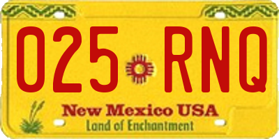 NM license plate 025RNQ