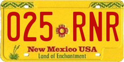 NM license plate 025RNR