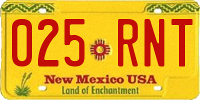 NM license plate 025RNT