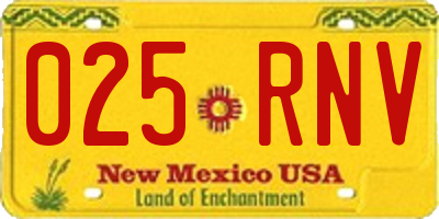 NM license plate 025RNV