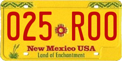 NM license plate 025ROO