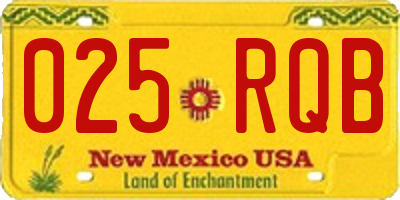 NM license plate 025RQB