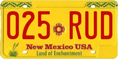 NM license plate 025RUD