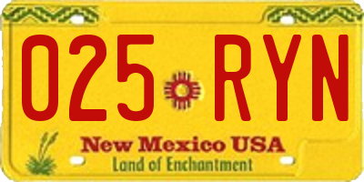 NM license plate 025RYN