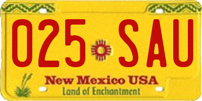 NM license plate 025SAU