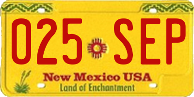 NM license plate 025SEP
