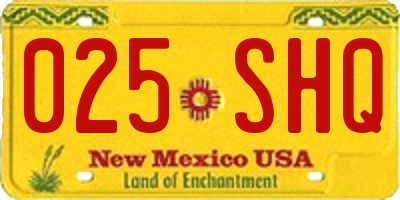 NM license plate 025SHQ