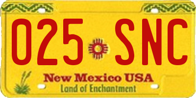NM license plate 025SNC