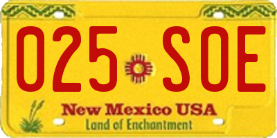 NM license plate 025SOE