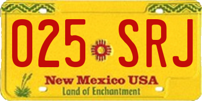 NM license plate 025SRJ