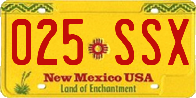 NM license plate 025SSX