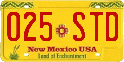 NM license plate 025STD