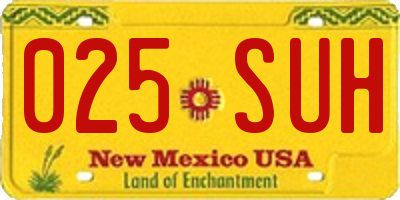 NM license plate 025SUH