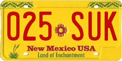 NM license plate 025SUK