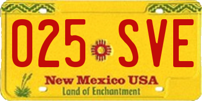 NM license plate 025SVE