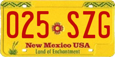 NM license plate 025SZG
