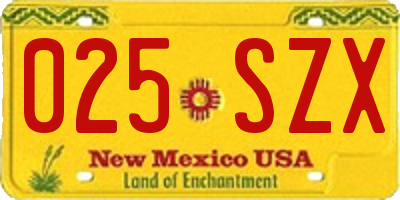 NM license plate 025SZX