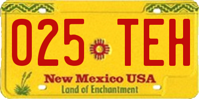 NM license plate 025TEH