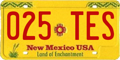 NM license plate 025TES