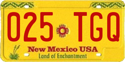 NM license plate 025TGQ