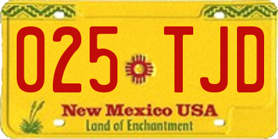 NM license plate 025TJD