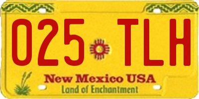 NM license plate 025TLH