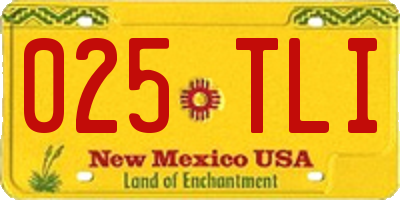 NM license plate 025TLI