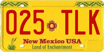 NM license plate 025TLK