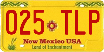 NM license plate 025TLP