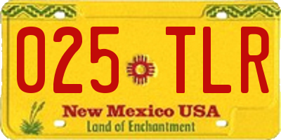 NM license plate 025TLR
