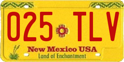 NM license plate 025TLV