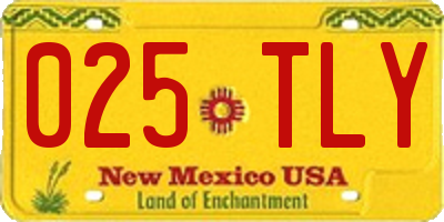 NM license plate 025TLY
