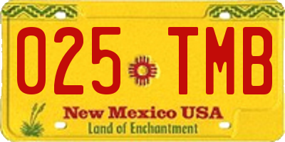 NM license plate 025TMB