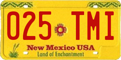 NM license plate 025TMI