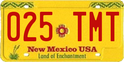 NM license plate 025TMT
