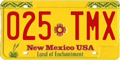 NM license plate 025TMX