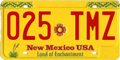 NM license plate 025TMZ