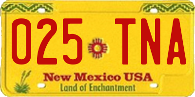 NM license plate 025TNA