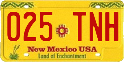 NM license plate 025TNH