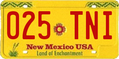 NM license plate 025TNI