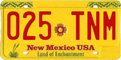 NM license plate 025TNM