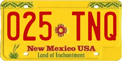 NM license plate 025TNQ