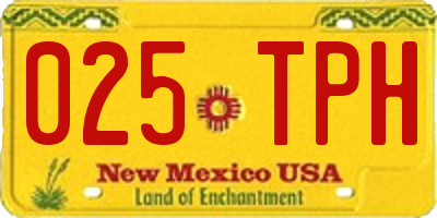 NM license plate 025TPH
