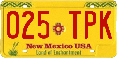 NM license plate 025TPK