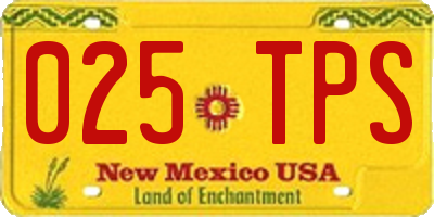 NM license plate 025TPS
