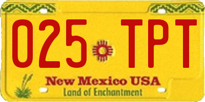 NM license plate 025TPT