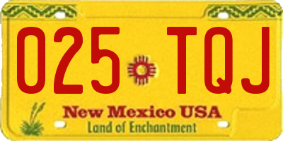 NM license plate 025TQJ