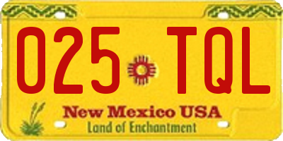 NM license plate 025TQL