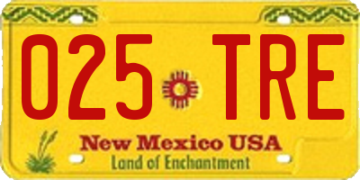 NM license plate 025TRE